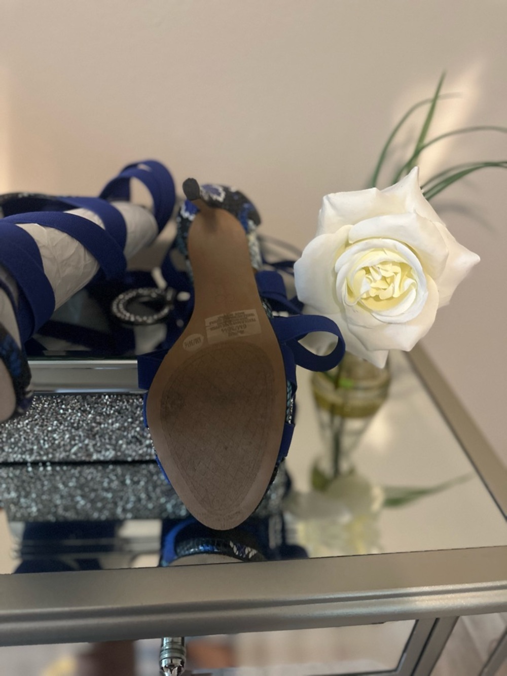 Jessica Simpson Electric Blue Strappy High Heel Sandals - Picture 4 of 4